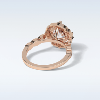2.1 Halo Engagement Ring Featuring Cushion Moissanite