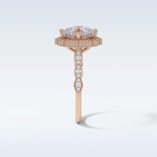 2.1 Halo Engagement Ring Featuring Cushion Moissanite