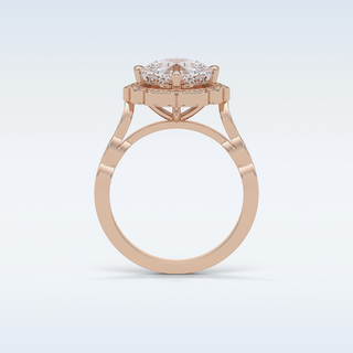 2.1 Halo Engagement Ring Featuring Cushion Moissanite