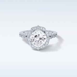 2.1 Halo Engagement Ring Featuring Cushion Moissanite