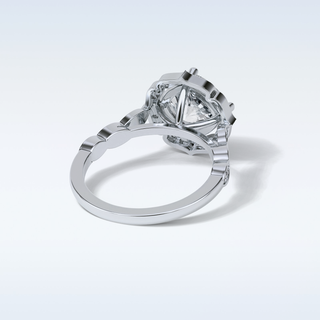 2.1 Halo Engagement Ring Featuring Cushion Moissanite