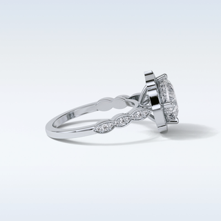 2.1 Halo Engagement Ring Featuring Cushion Moissanite