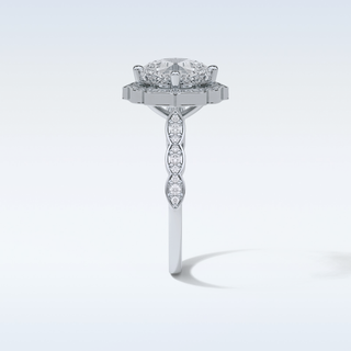 2.1 Halo Engagement Ring Featuring Cushion Moissanite