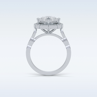 2.1 Halo Engagement Ring Featuring Cushion Moissanite