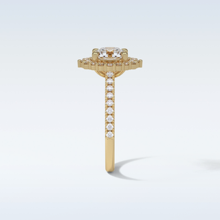 1.25 Halo Engagement Ring Featuring Round Moissanite