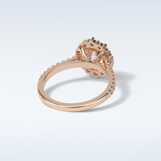 1.25 Halo Engagement Ring Featuring Round Moissanite