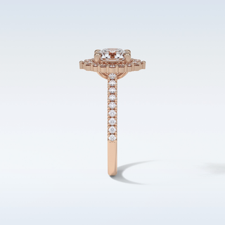 1.25 Halo Engagement Ring Featuring Round Moissanite