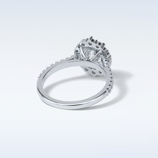 1.25 Halo Engagement Ring Featuring Round Moissanite