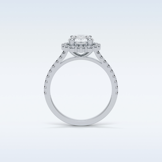 1.25 Halo Engagement Ring Featuring Round Moissanite
