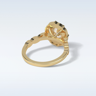 1.31 CT Halo & Pave Engagement Ring Featuring Oval Moissanite