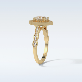 1.31 CT Halo & Pave Engagement Ring Featuring Oval Moissanite