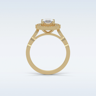 1.31 CT Halo & Pave Engagement Ring Featuring Oval Moissanite