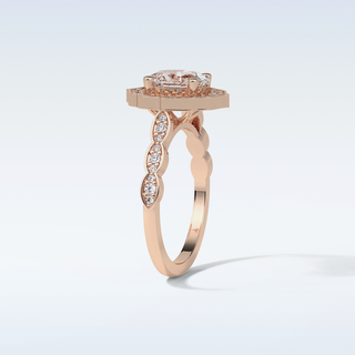 1.31 CT Halo & Pave Engagement Ring Featuring Oval Moissanite