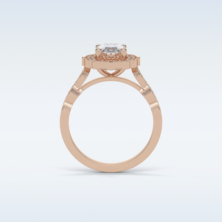 1.31 CT Halo & Pave Engagement Ring Featuring Oval Moissanite