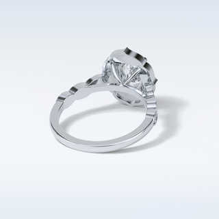 1.31 CT Halo & Pave Engagement Ring Featuring Oval Moissanite