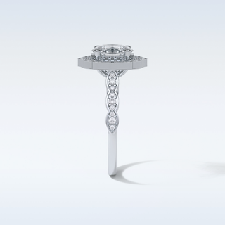 1.31 CT Halo & Pave Engagement Ring Featuring Oval Moissanite
