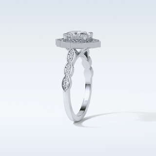 1.31 CT Halo & Pave Engagement Ring Featuring Oval Moissanite