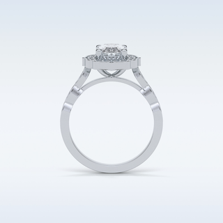 1.31 CT Halo & Pave Engagement Ring Featuring Oval Moissanite