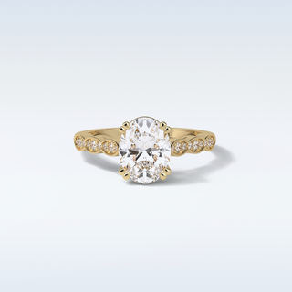 1.91 Pave Engagement Ring Featuring Oval Moissanite