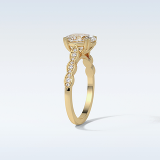 1.91 Pave Engagement Ring Featuring Oval Moissanite