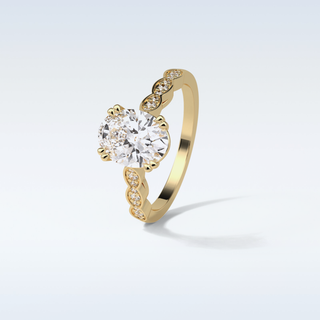 1.91 Pave Engagement Ring Featuring Oval Moissanite