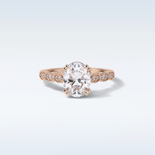 1.91 Pave Engagement Ring Featuring Oval Moissanite