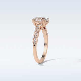 1.91 Pave Engagement Ring Featuring Oval Moissanite