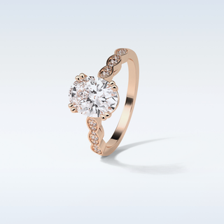 1.91 Pave Engagement Ring Featuring Oval Moissanite