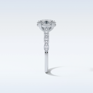 1.91 Pave Engagement Ring Featuring Oval Moissanite