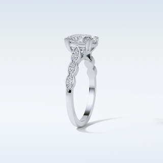 1.91 Pave Engagement Ring Featuring Oval Moissanite