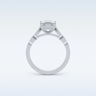 1.91 Pave Engagement Ring Featuring Oval Moissanite