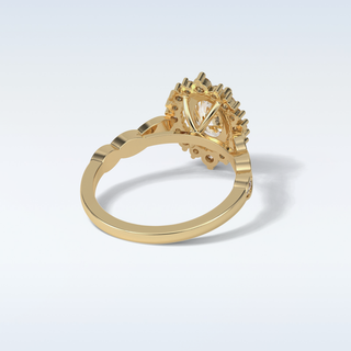 1.33 CT Halo & Pave Engagement Ring Featuring Oval Moissanite