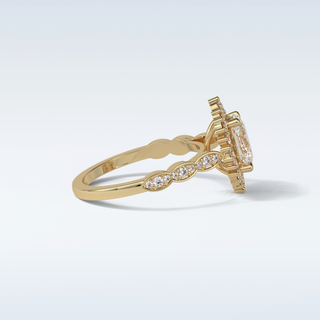 1.33 CT Halo & Pave Engagement Ring Featuring Oval Moissanite