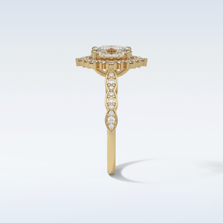 1.33 CT Halo & Pave Engagement Ring Featuring Oval Moissanite