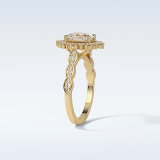 1.33 CT Halo & Pave Engagement Ring Featuring Oval Moissanite