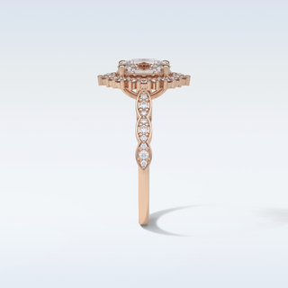 1.33 CT Halo & Pave Engagement Ring Featuring Oval Moissanite