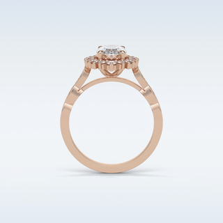 1.33 CT Halo & Pave Engagement Ring Featuring Oval Moissanite