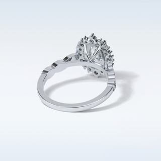 1.33 CT Halo & Pave Engagement Ring Featuring Oval Moissanite
