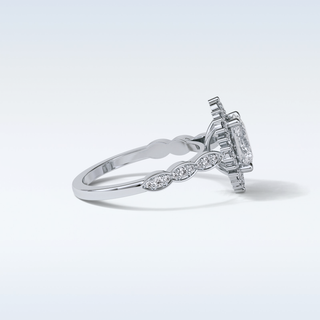 1.33 CT Halo & Pave Engagement Ring Featuring Oval Moissanite