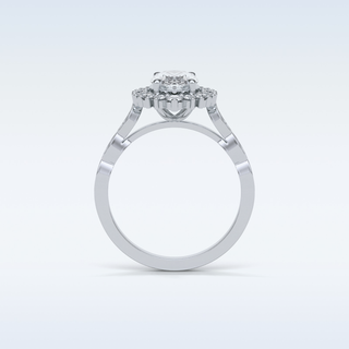 1.33 CT Halo & Pave Engagement Ring Featuring Oval Moissanite