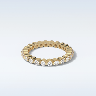 1.2 TCW Full Eternity Wedding Band Featuring Round Moissanite