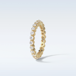 1.2 TCW Full Eternity Wedding Band Featuring Round Moissanite