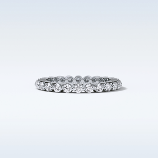 1.2 TCW Full Eternity Wedding Band Featuring Round Moissanite