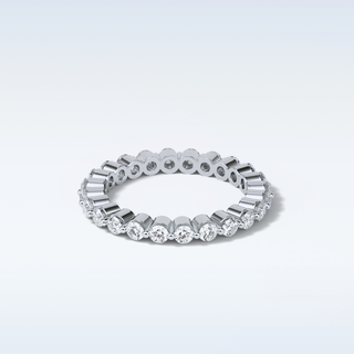 1.2 TCW Full Eternity Wedding Band Featuring Round Moissanite