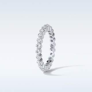 1.2 TCW Full Eternity Wedding Band Featuring Round Moissanite