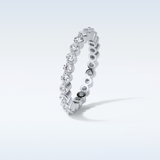 1.2 TCW Full Eternity Wedding Band Featuring Round Moissanite