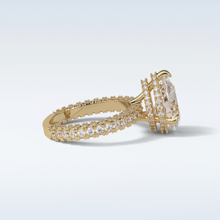 3.09 CT Pave Engagement Ring Featuring Pear Moissanite