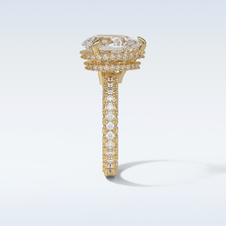 3.09 CT Pave Engagement Ring Featuring Pear Moissanite