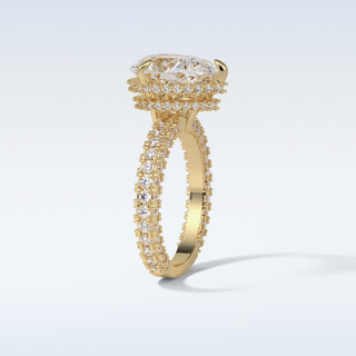 3.09 CT Pave Engagement Ring Featuring Pear Moissanite