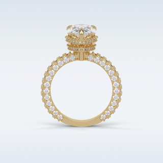3.09 CT Pave Engagement Ring Featuring Pear Moissanite